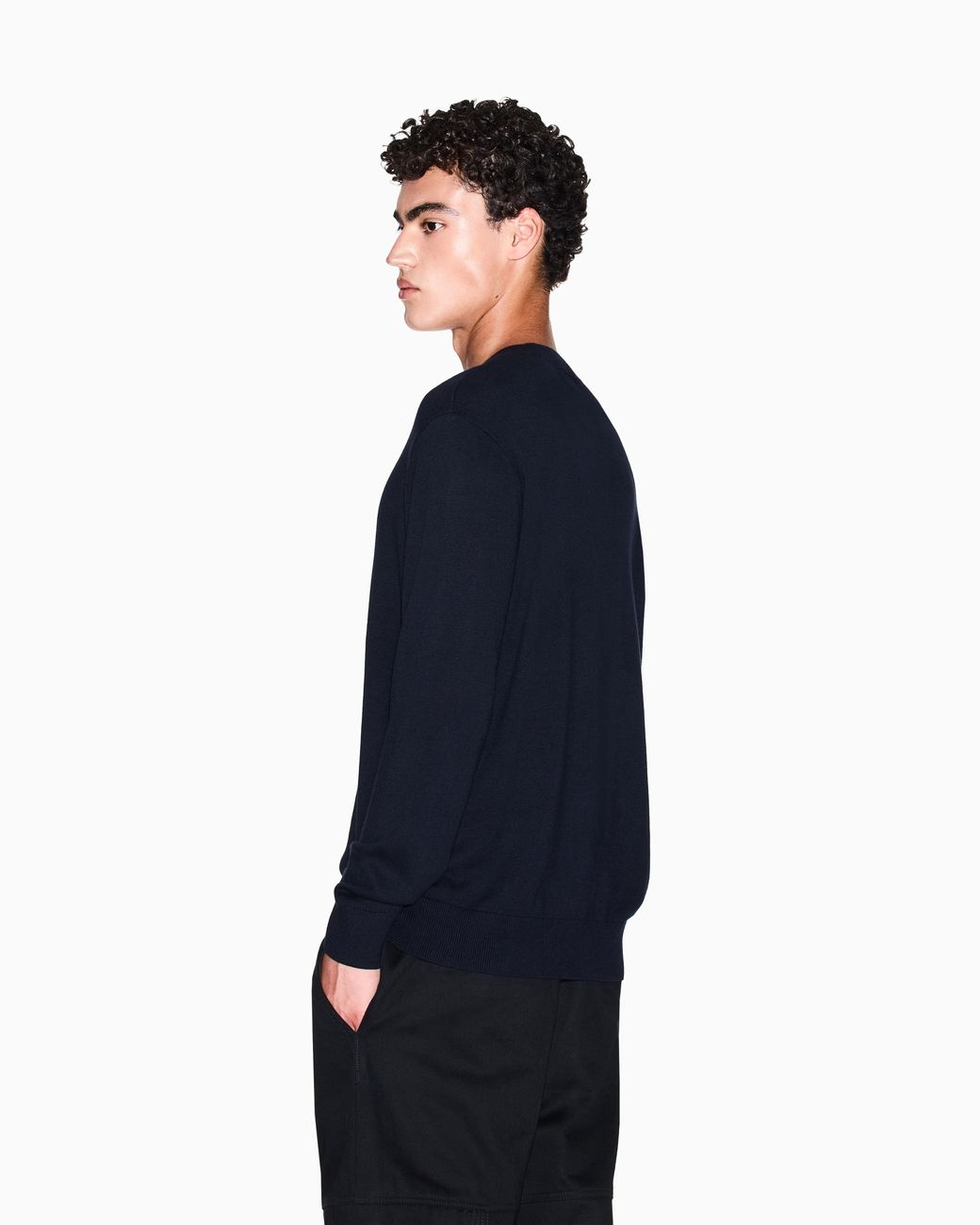 ARMANI EXCHANGE Strickpullover Mit Rundhals Aus Baumwolle Und Viskose Icon in Blue für Herren