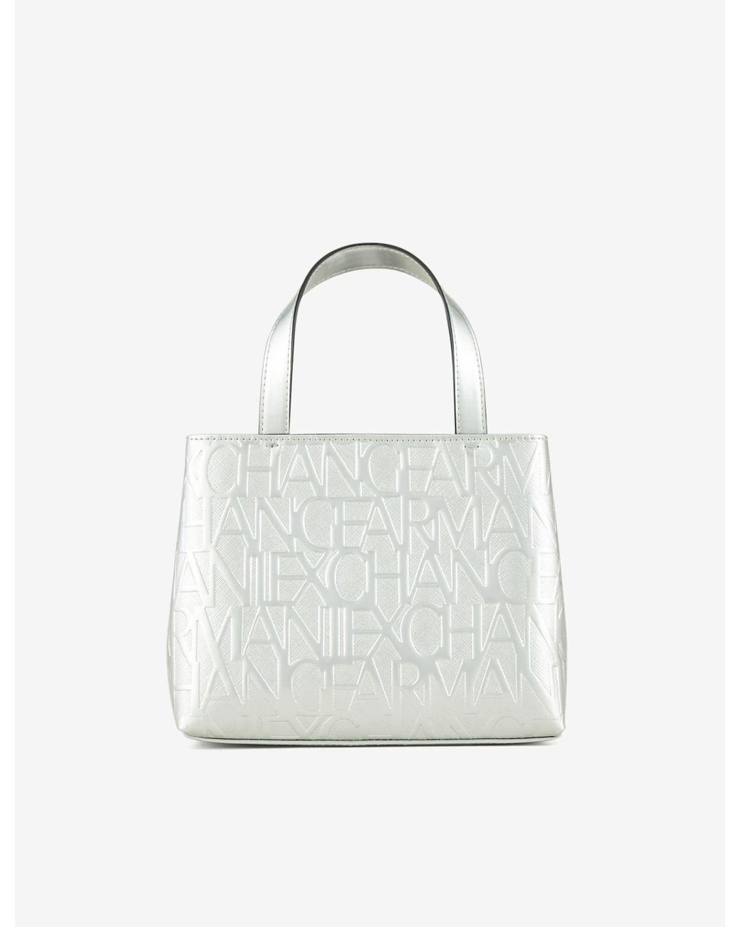 Armani Exchange Synthetic Embossed Small Tote Bag in Silver (Metallic) |  Lyst