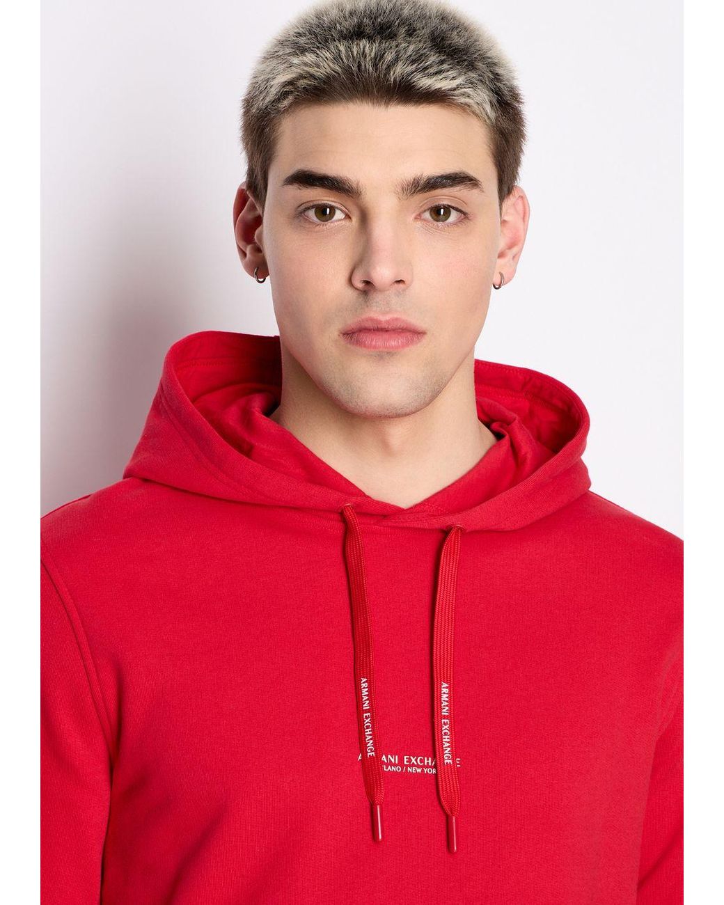 Red armani hoodie new arrivals