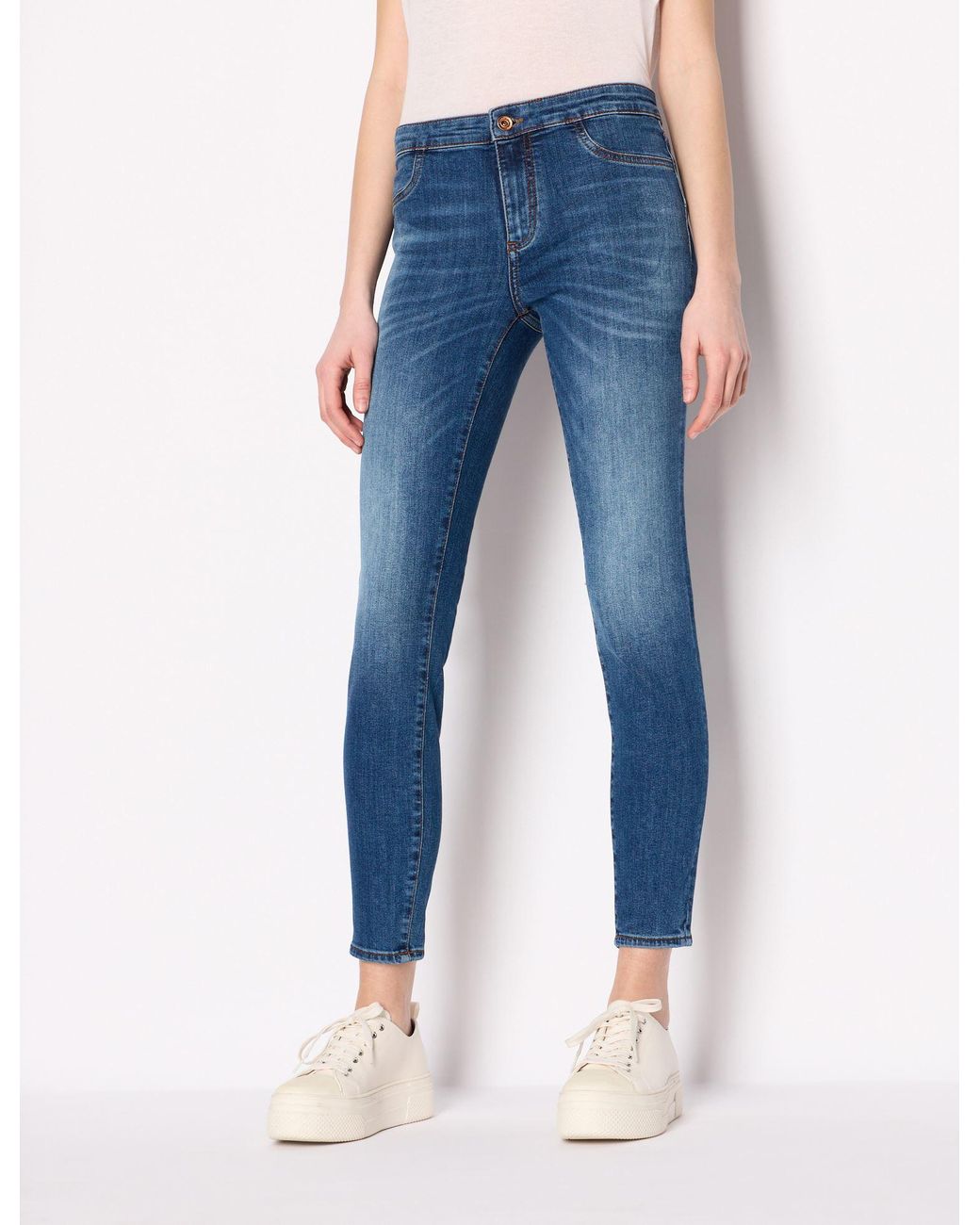 J69 super skinny lift-up stretch cotton coated denim jeans