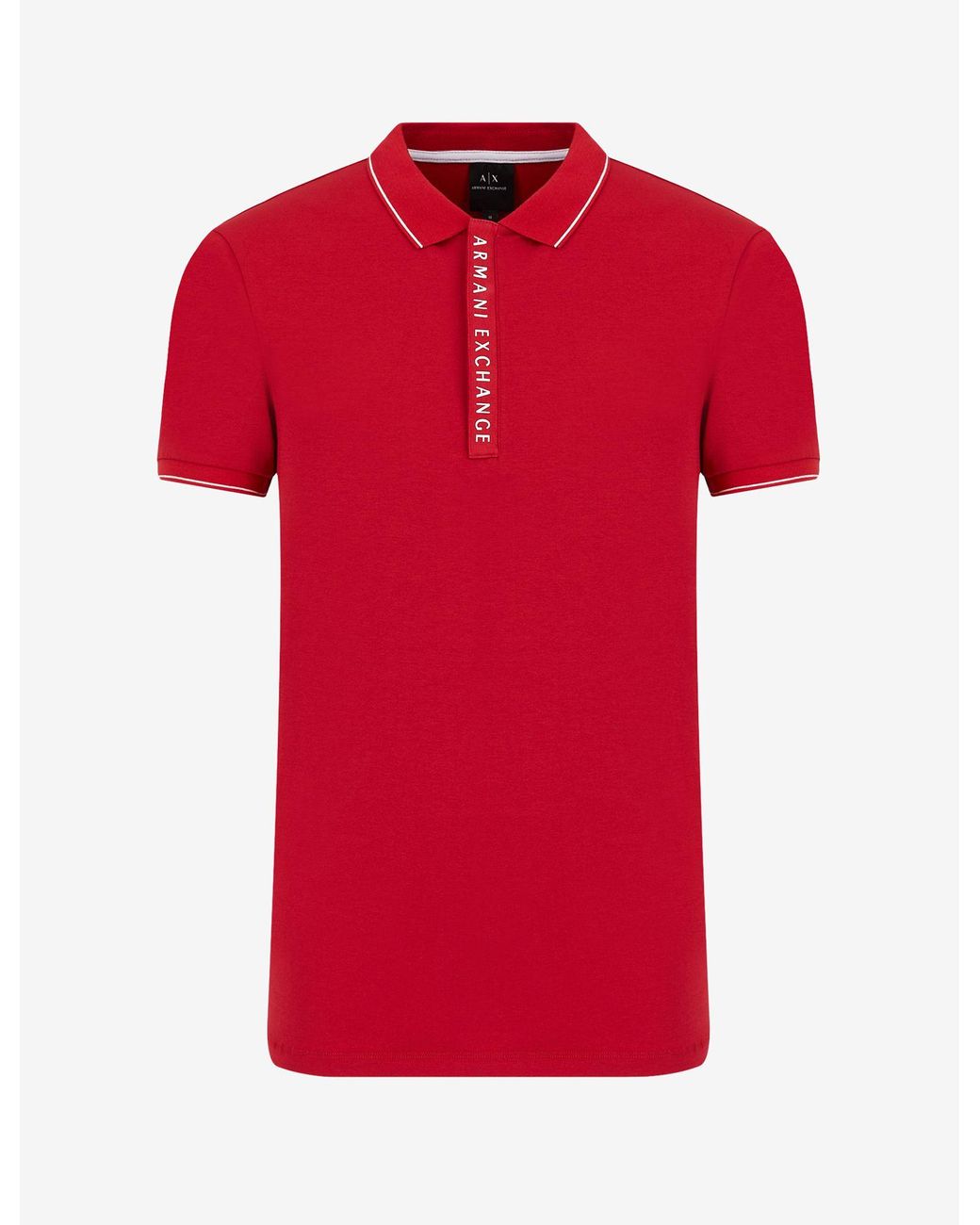 Armani Exchange Cotton Polo With Logo Lettering in Dark Red (Red) for ...
