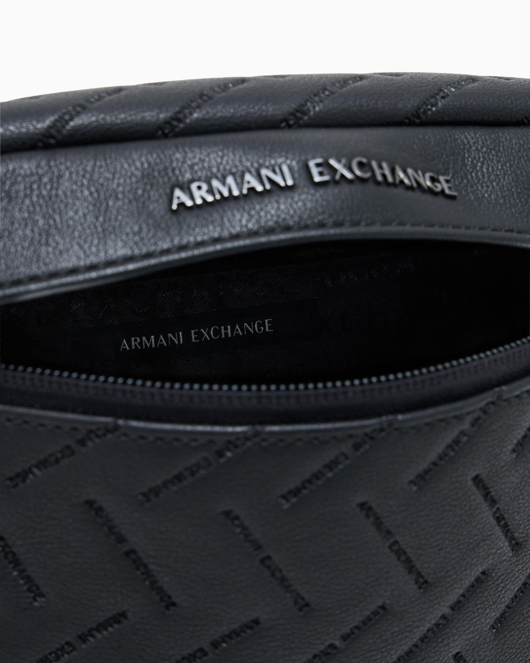 ARMANI EXCHANGE Black Quilted Waist Bag With An Adjustable Strap And Zip Closure for men