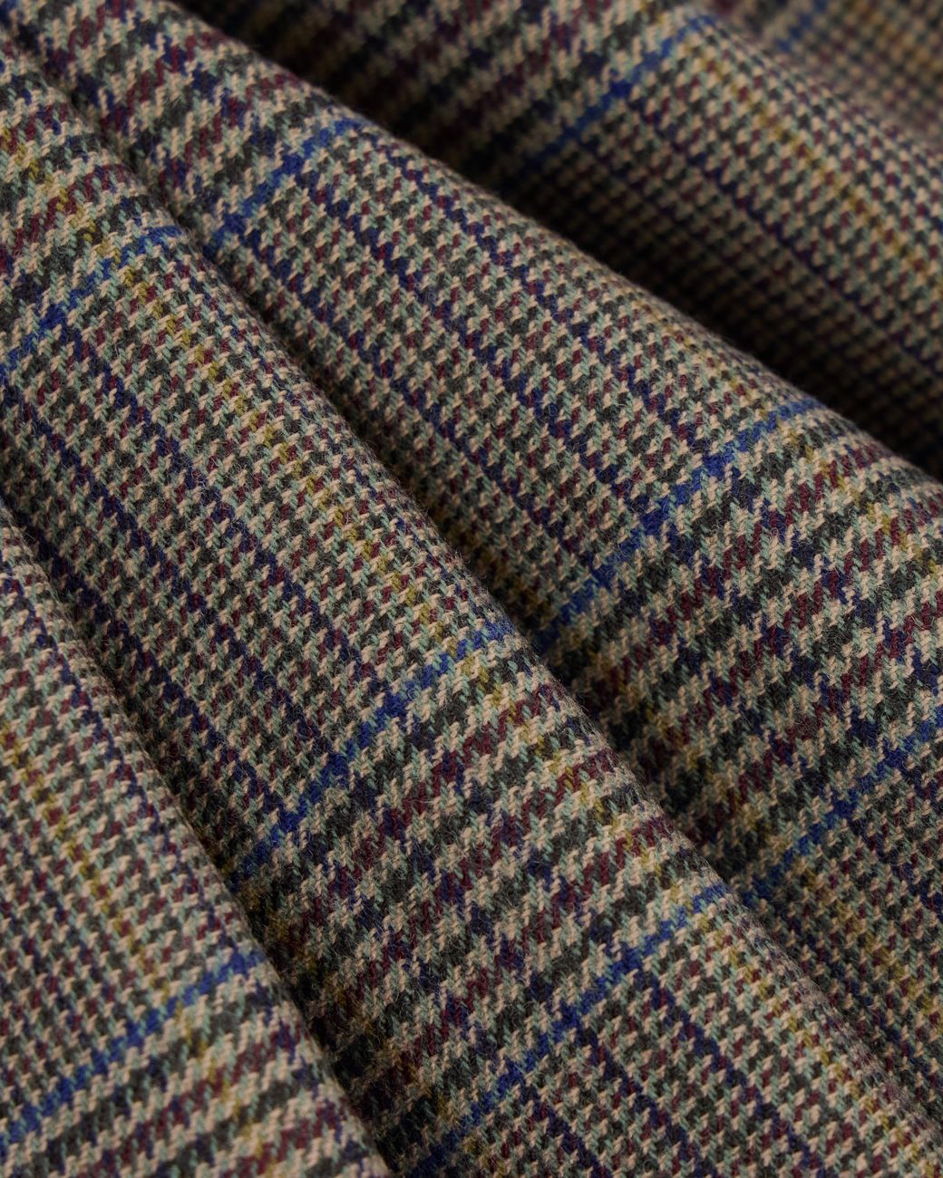 ARMANI EXCHANGE Gray Regular Fit Trousers Plaid Virgin Wool Blend