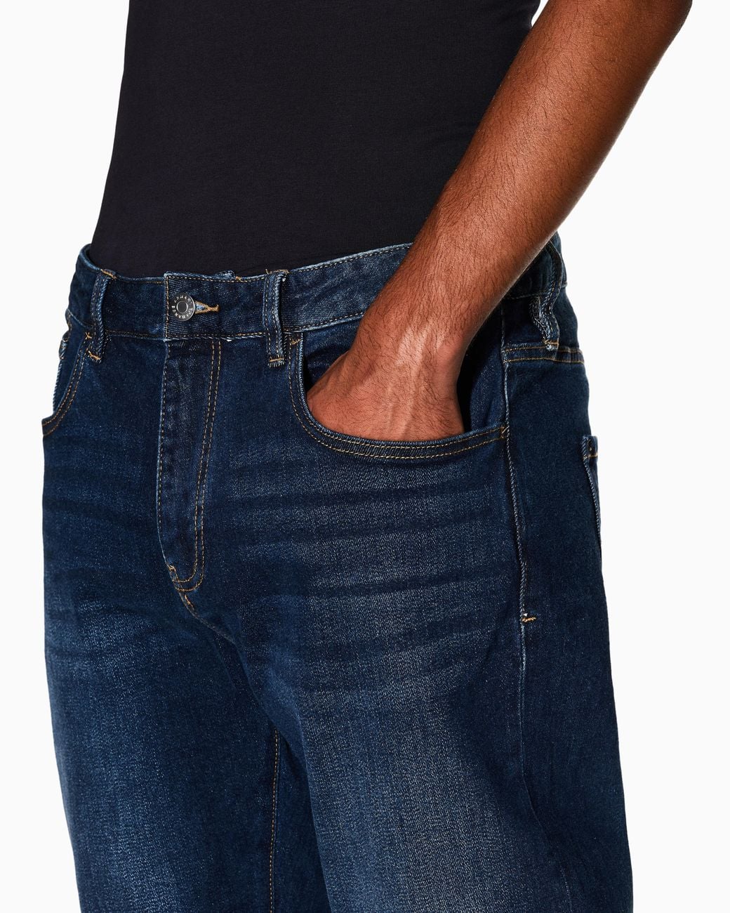 ARMANI EXCHANGE Blue Straight-Leg Washed Stretch Cotton Denim Jeans Essential for men