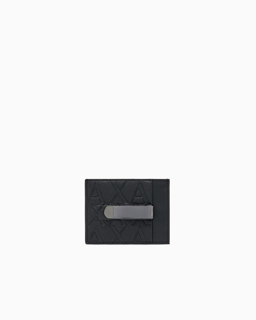 ARMANI EXCHANGE White Card Holder With Logo Texture Money Clip for men