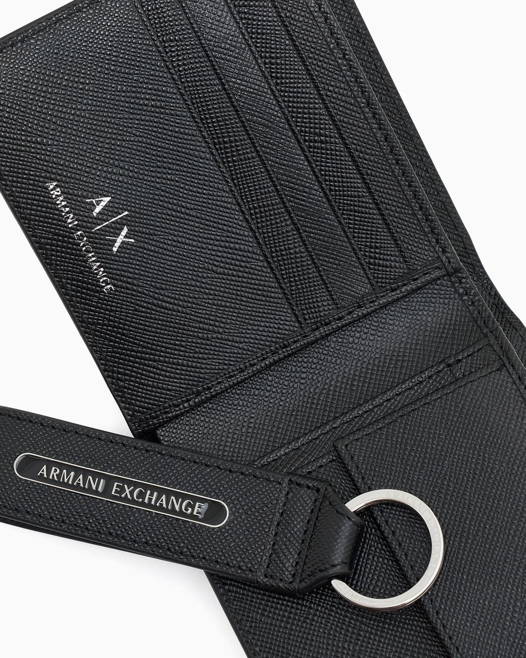 ARMANI EXCHANGE Black Wallet And Keychain Gift Set for men