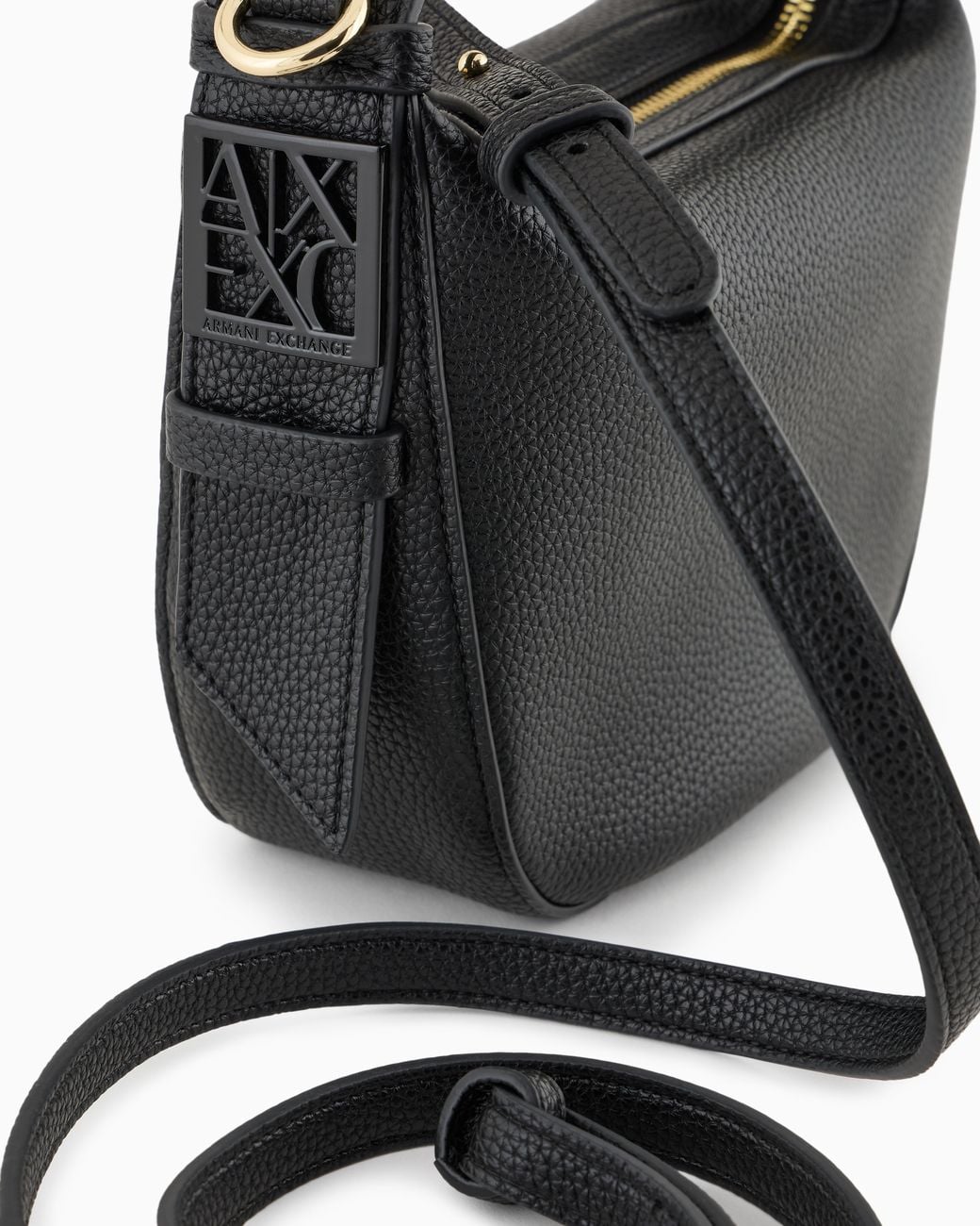 ARMANI EXCHANGE Black Technical Hobo Bag With Zip And Removable Strap
