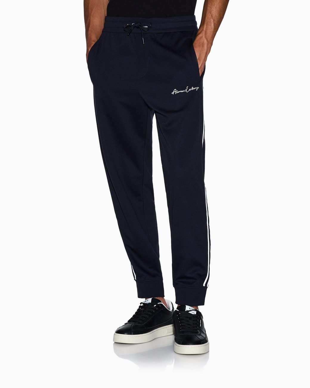 ARMANI EXCHANGE Blue Logo Joggers for men