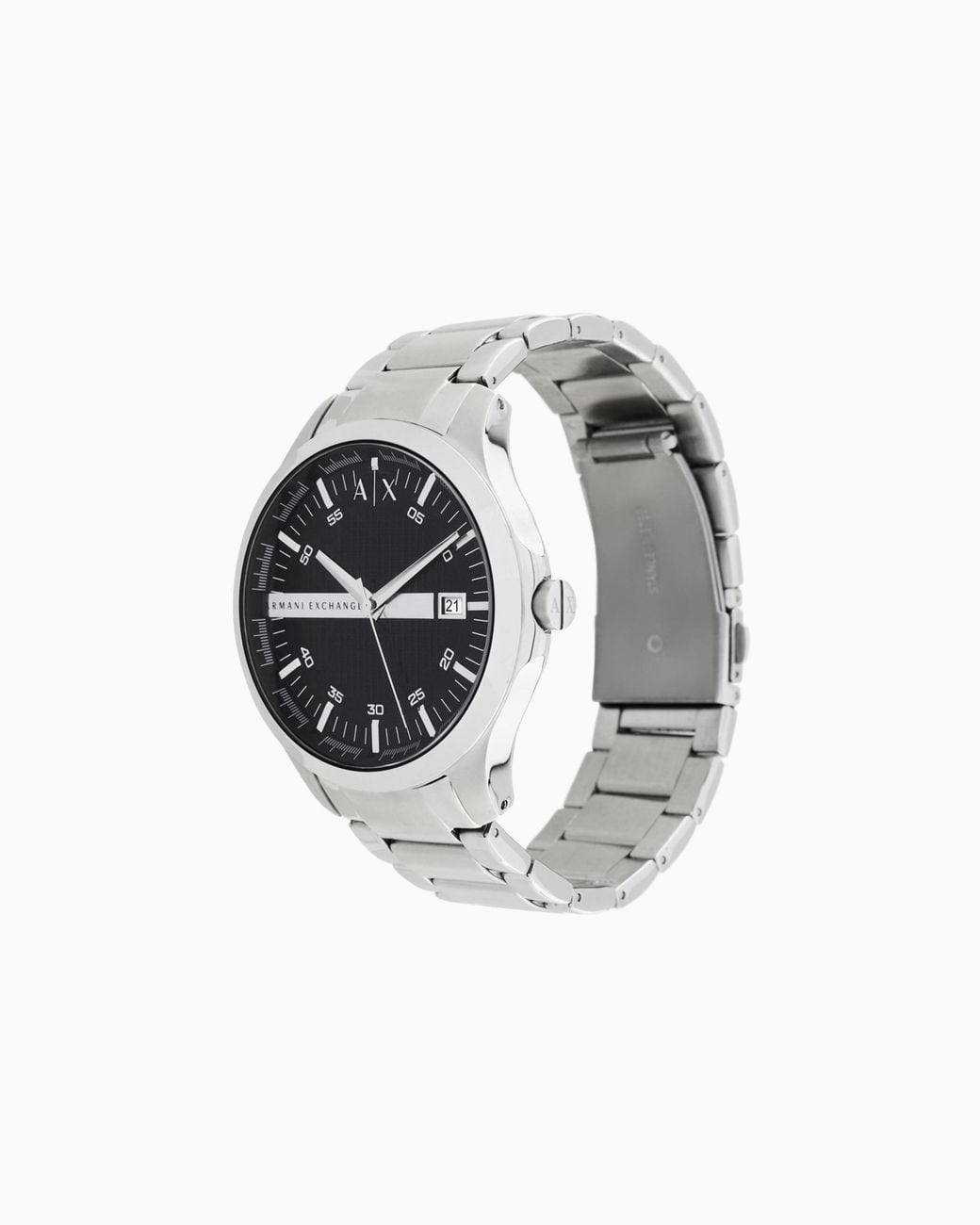 ARMANI EXCHANGE White Three-Hand Watch With Steel Strap for men