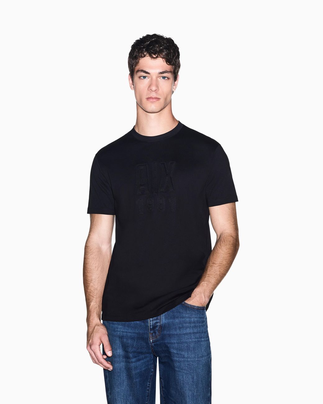 ARMANI EXCHANGE Black Regular T-Shirt for men