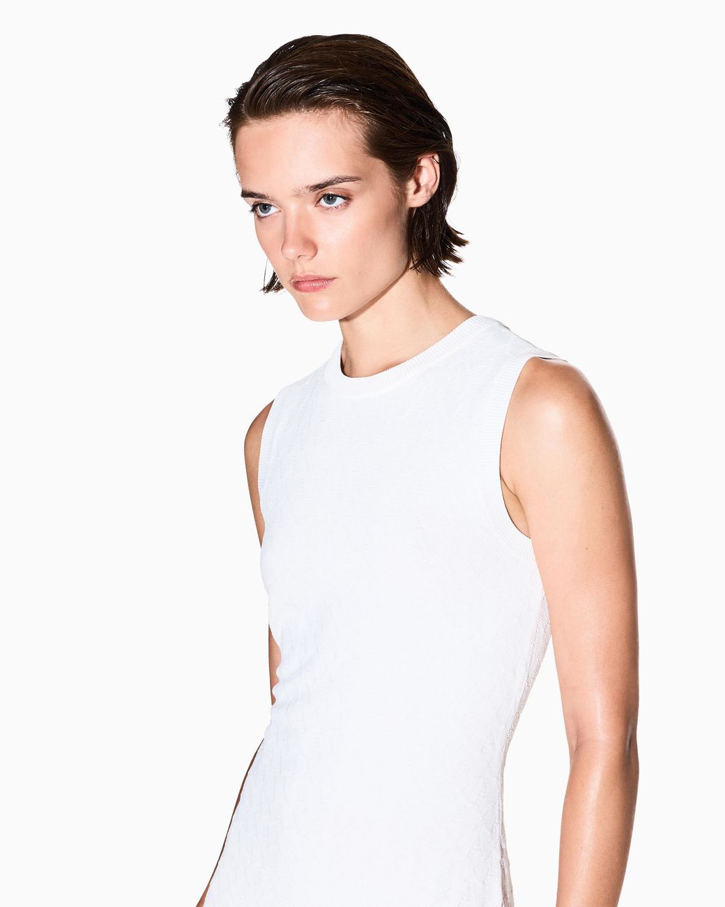 ARMANI EXCHANGE White Allover Sheath Dress