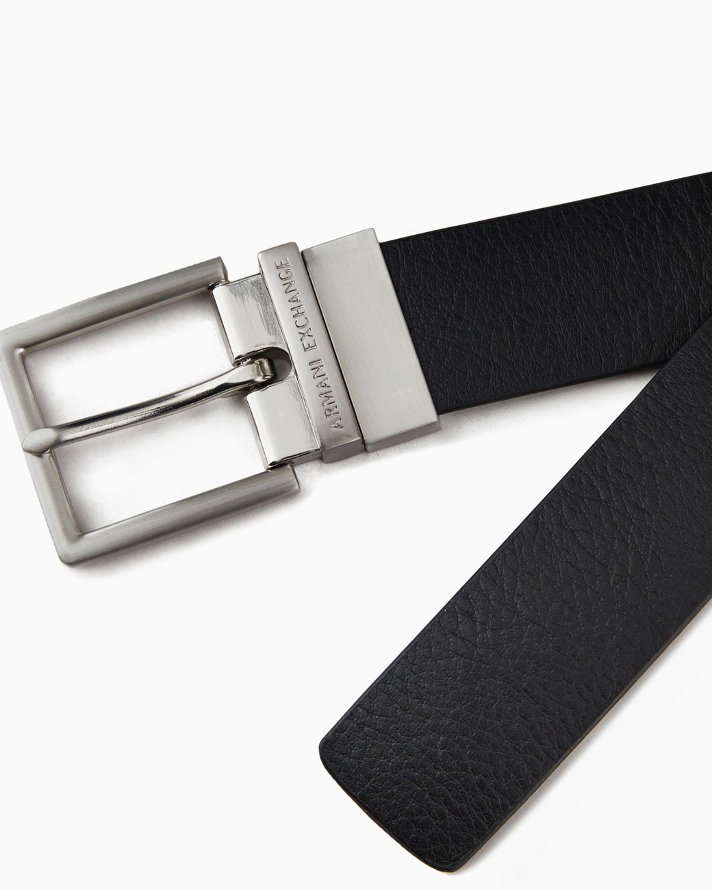 Cinturón De Piel Con Hebilla Rectangular ARMANI EXCHANGE de hombre de color White