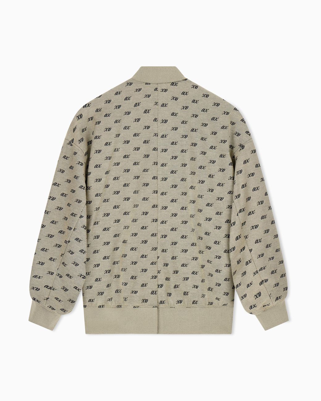 ARMANI EXCHANGE Gray Blouson Jacket Cotton Blend Allover Jacquard
