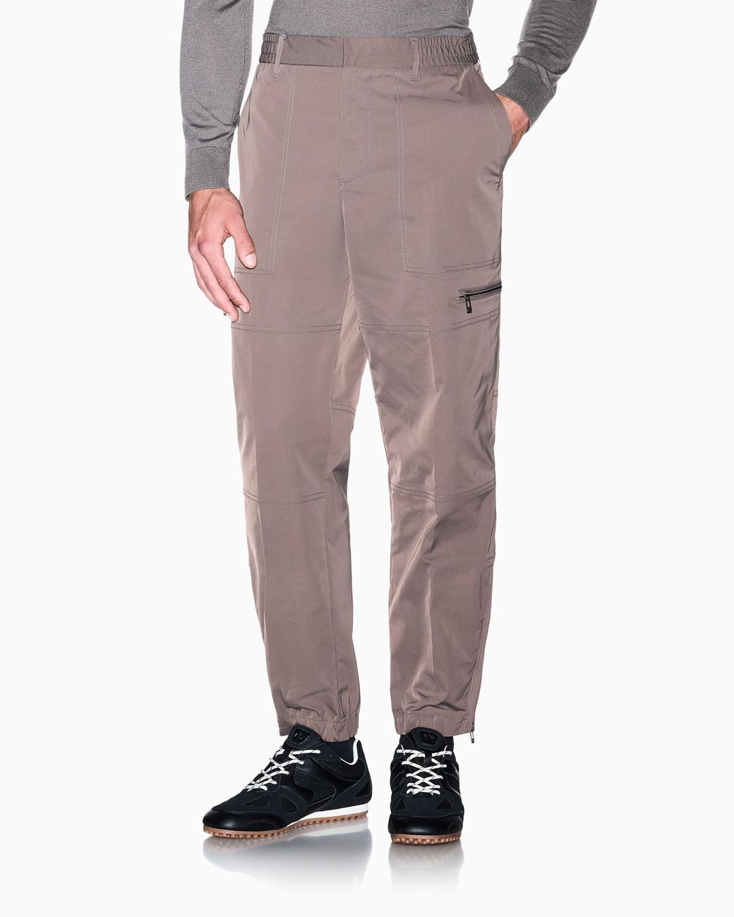 ARMANI EXCHANGE Brown Regular Fit Trousers With Lining for men