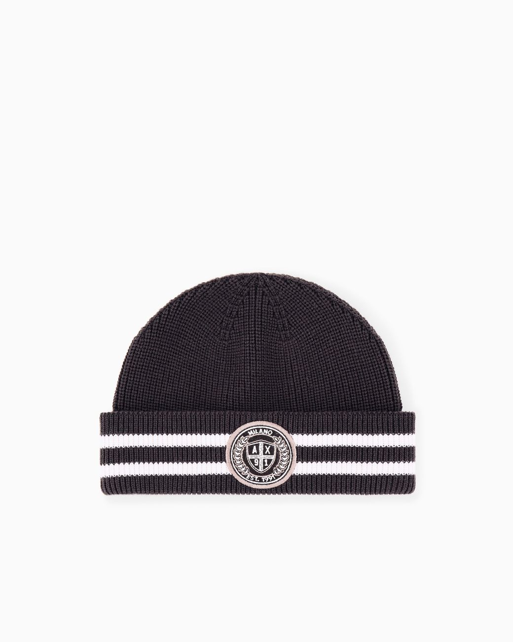 ARMANI EXCHANGE Blue Beanie Hat Virgin Wool And Cotton Blend for men