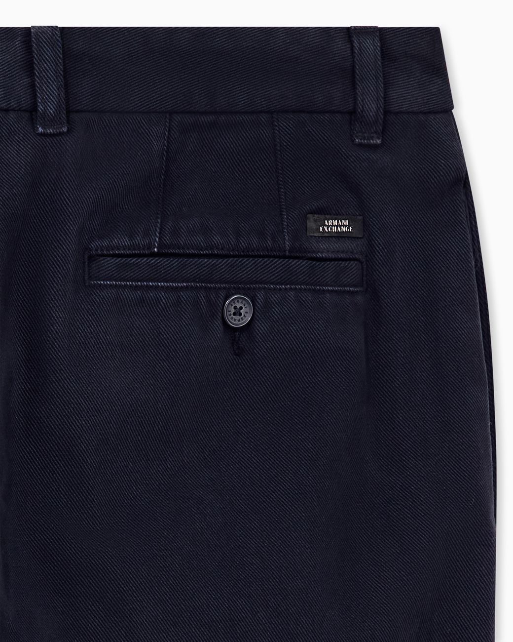 ARMANI EXCHANGE Blue Regular Fit Trousers Garment-Dyed Cotton for men