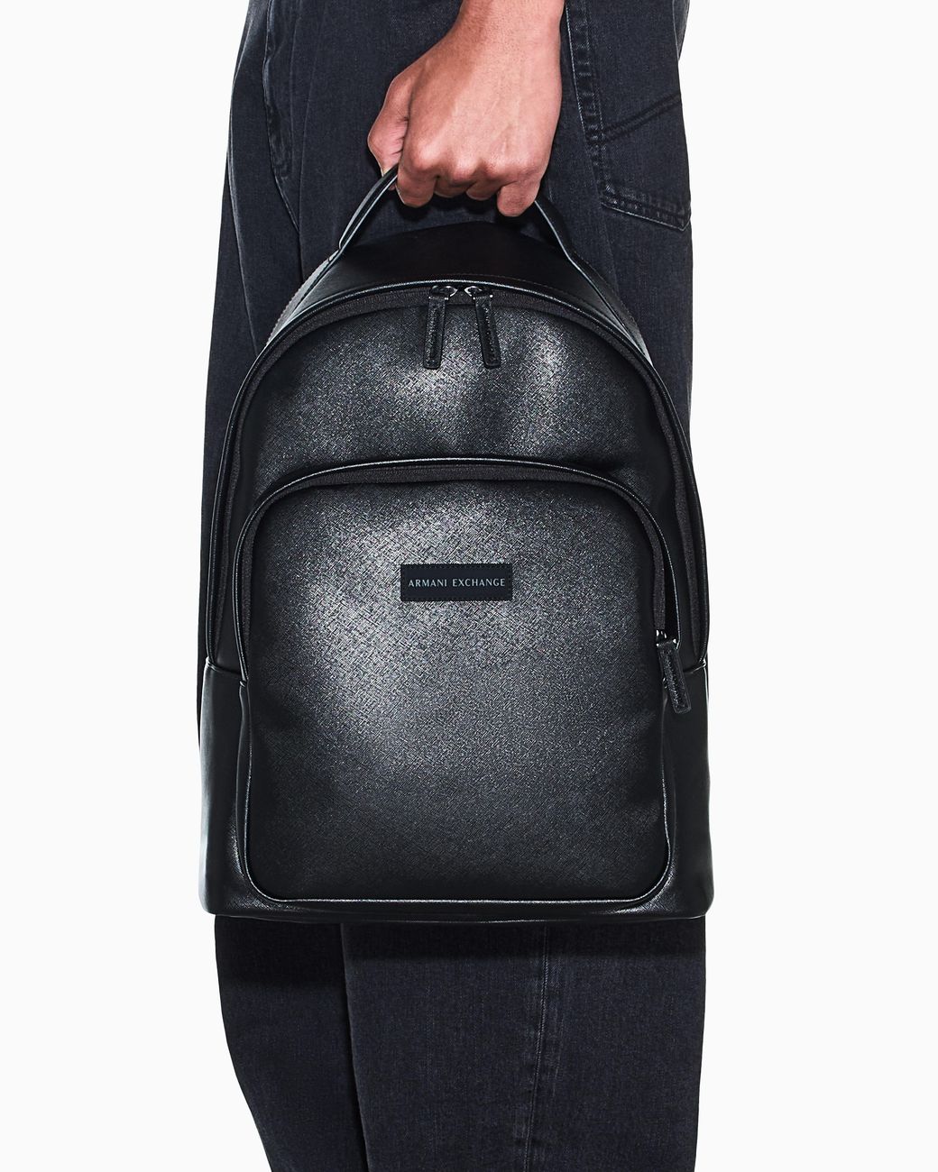 ARMANI EXCHANGE Black Backpack With An Outside Coating for men