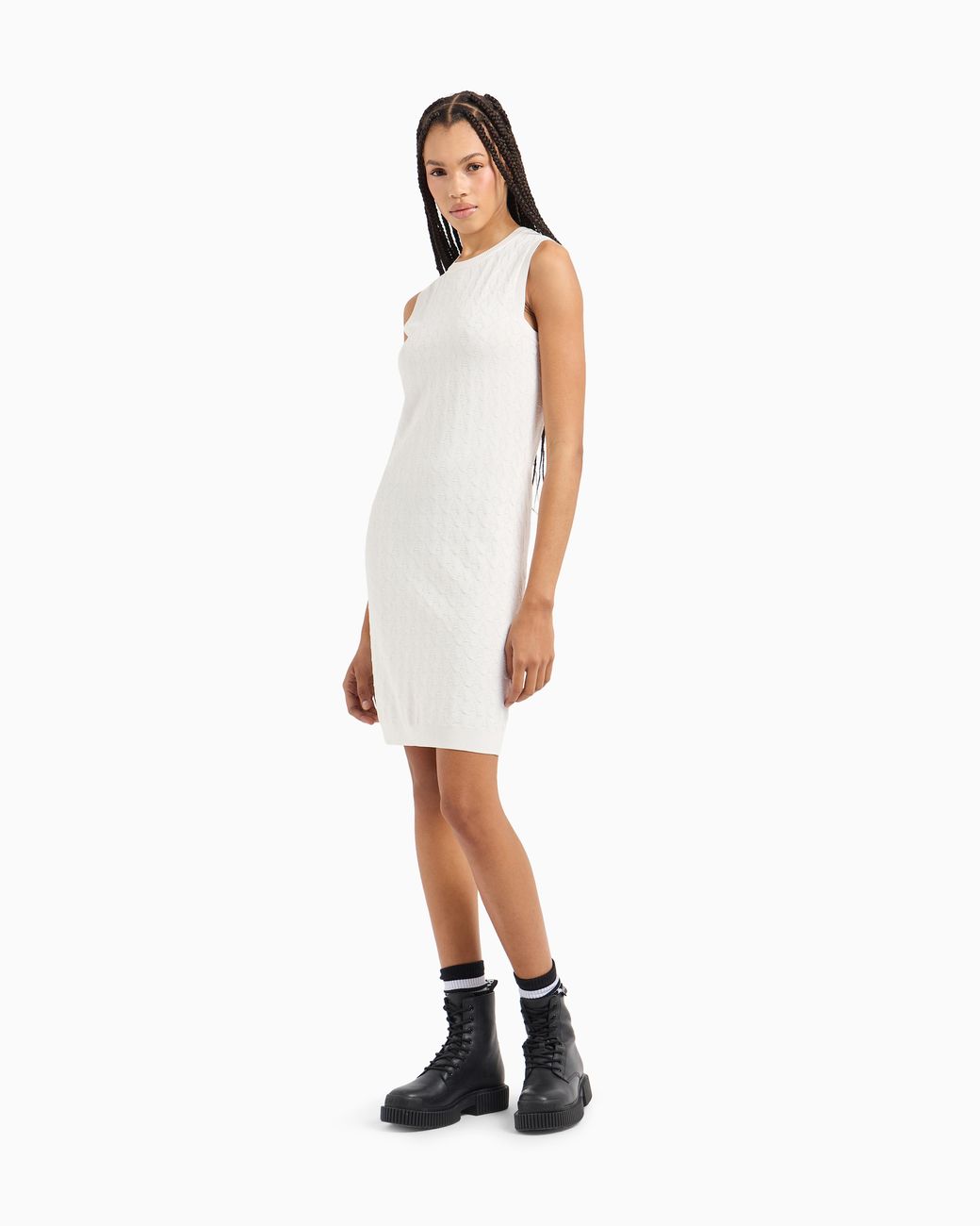 ARMANI EXCHANGE White Allover Sheath Dress