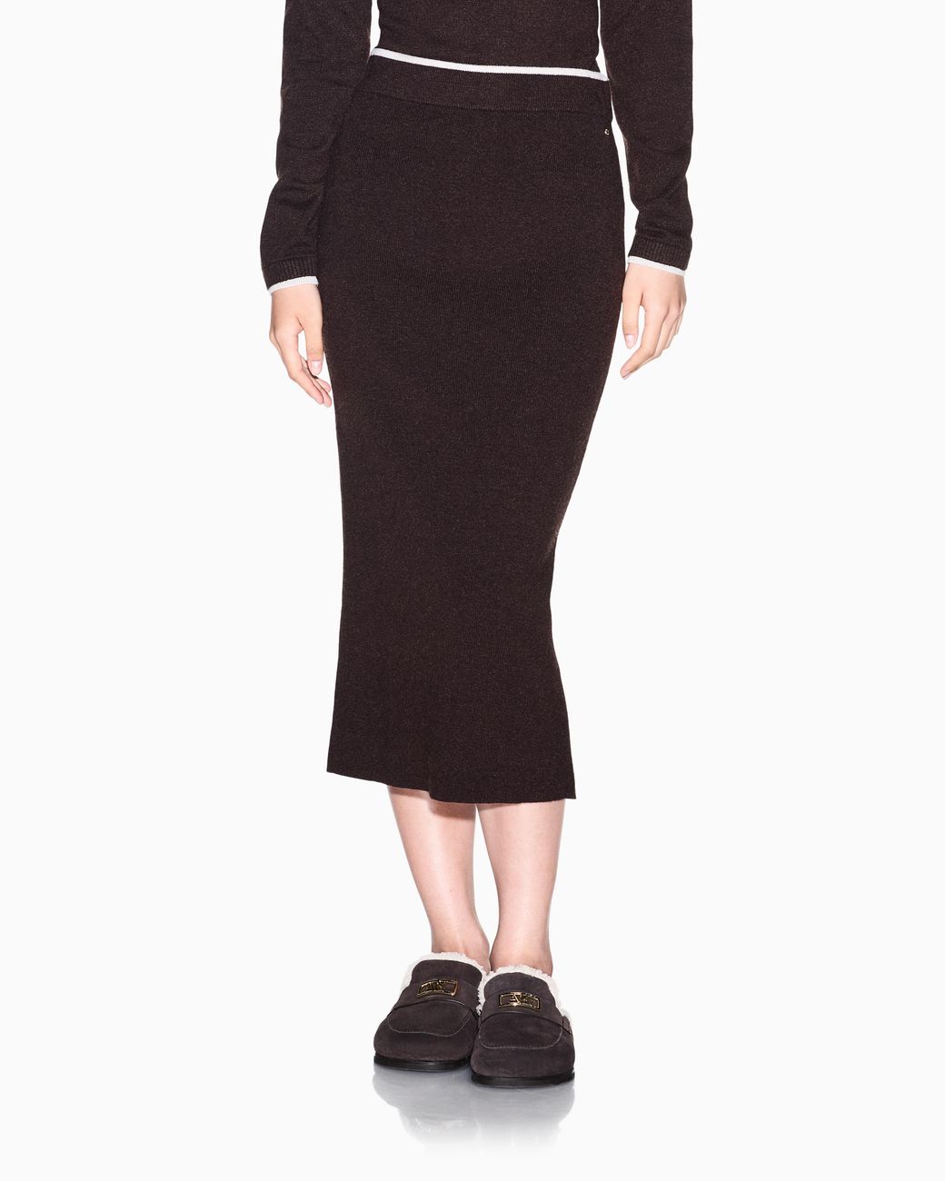 ARMANI EXCHANGE Purple Skirt Slim-Fit Knitted