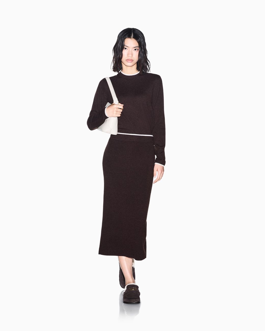 ARMANI EXCHANGE Purple Skirt Slim-Fit Knitted