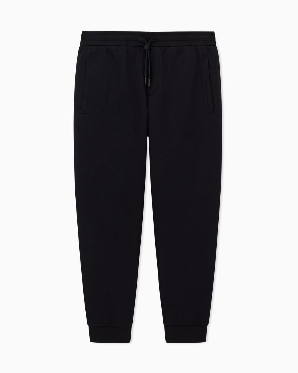 ARMANI EXCHANGE Black Bonded Stretch Cotton Joggers With Ribbed Cuffs Icon for men