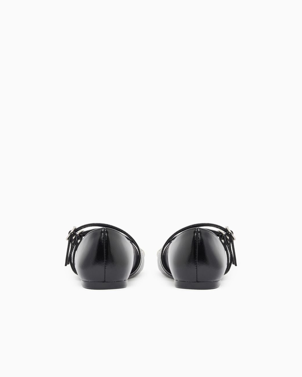 ARMANI EXCHANGE White Ballet Flat With A Smooth And Shiny Finish