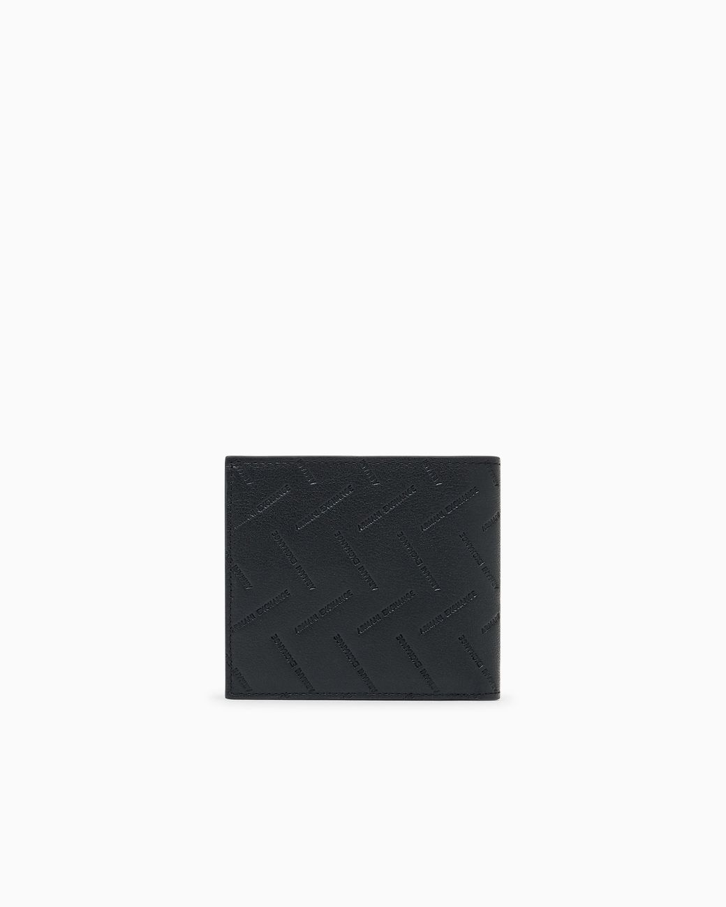 ARMANI EXCHANGE White Leather Bifold Wallet With An Embossed Diagonal Pattern for men