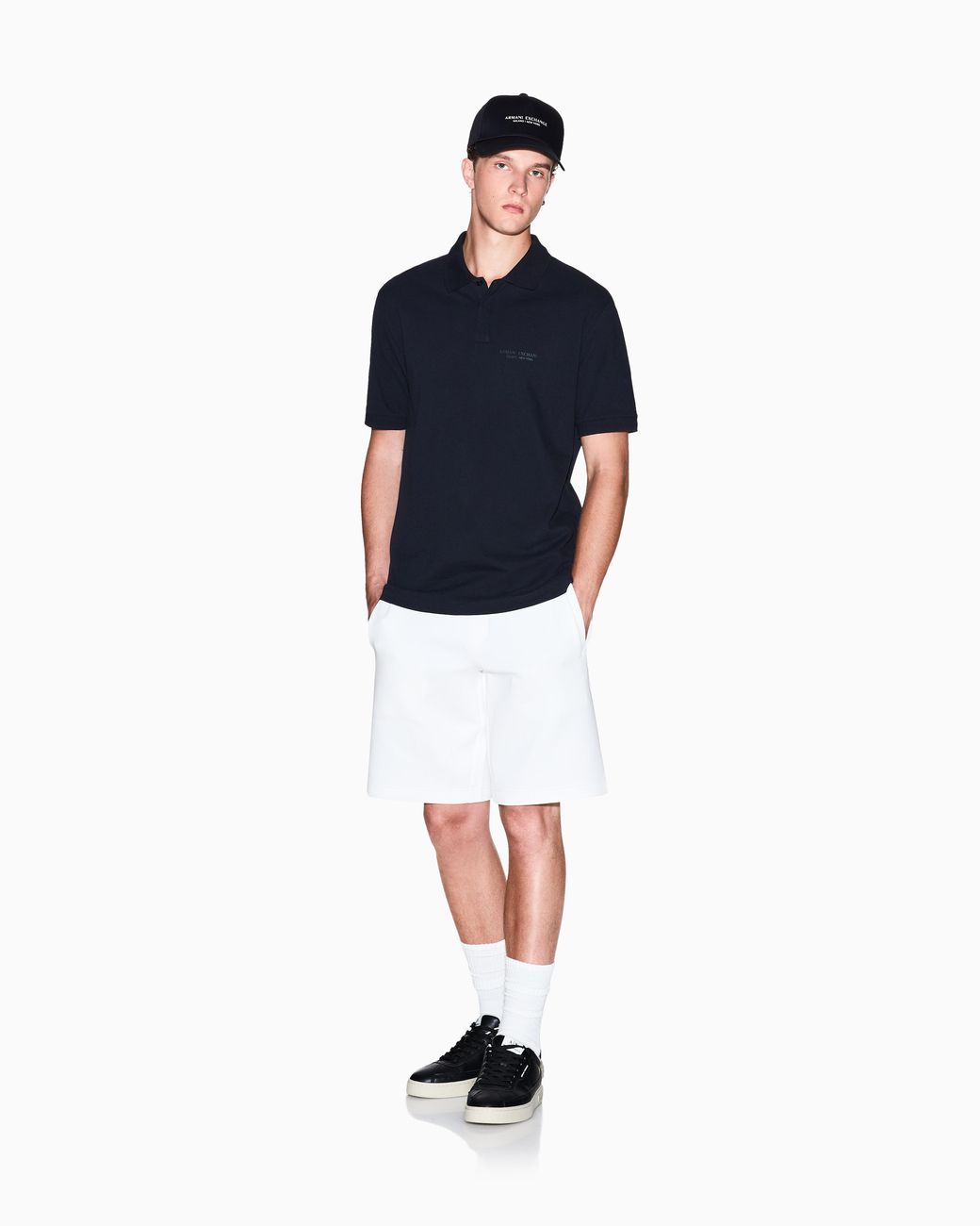 ARMANI EXCHANGE Blue Regular Fit Polo for men