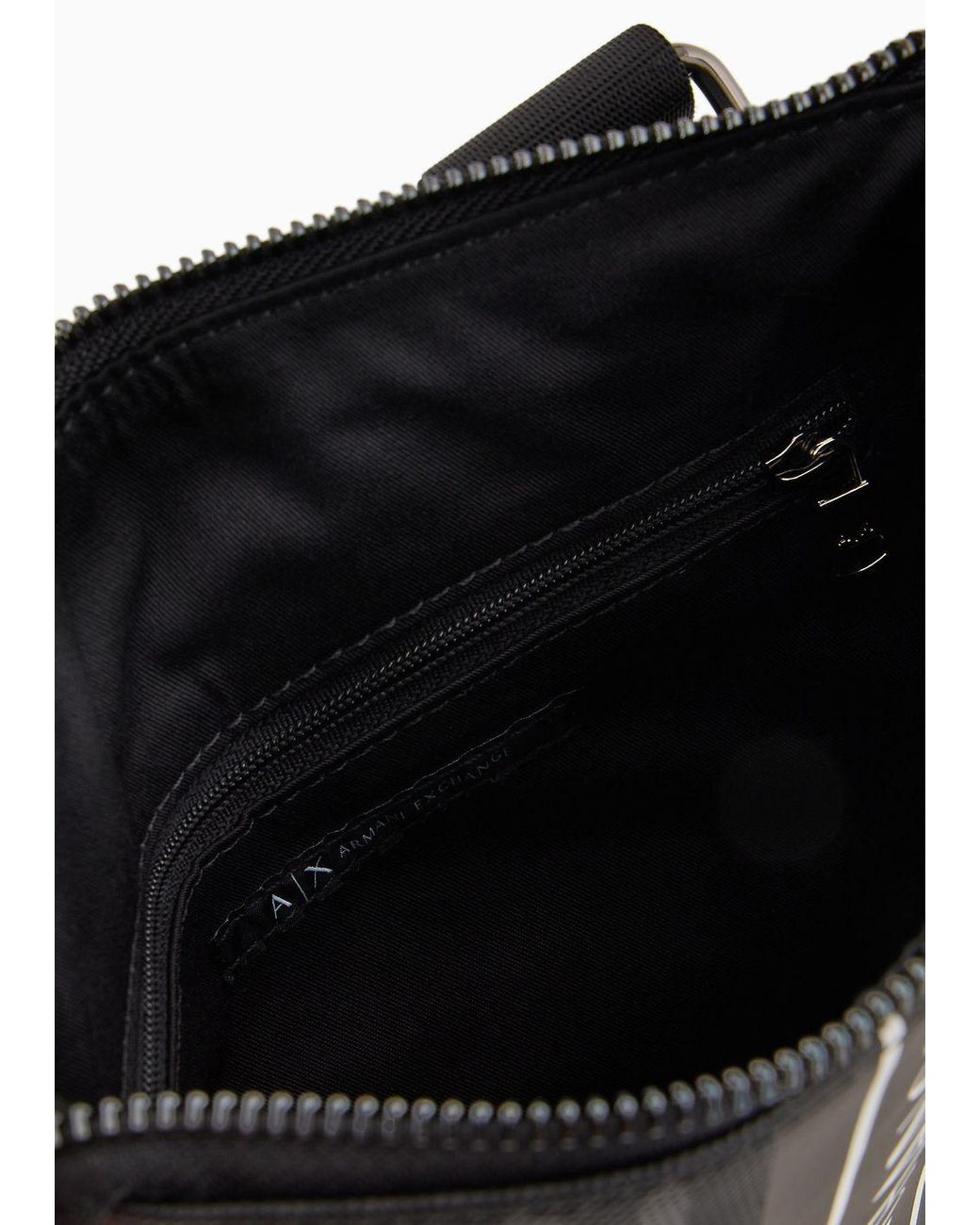 ■A/X Armani Exchange■ all over レザー crossbody バック Armani Exchange Men's All Over Logo Crossbody Bag - Black