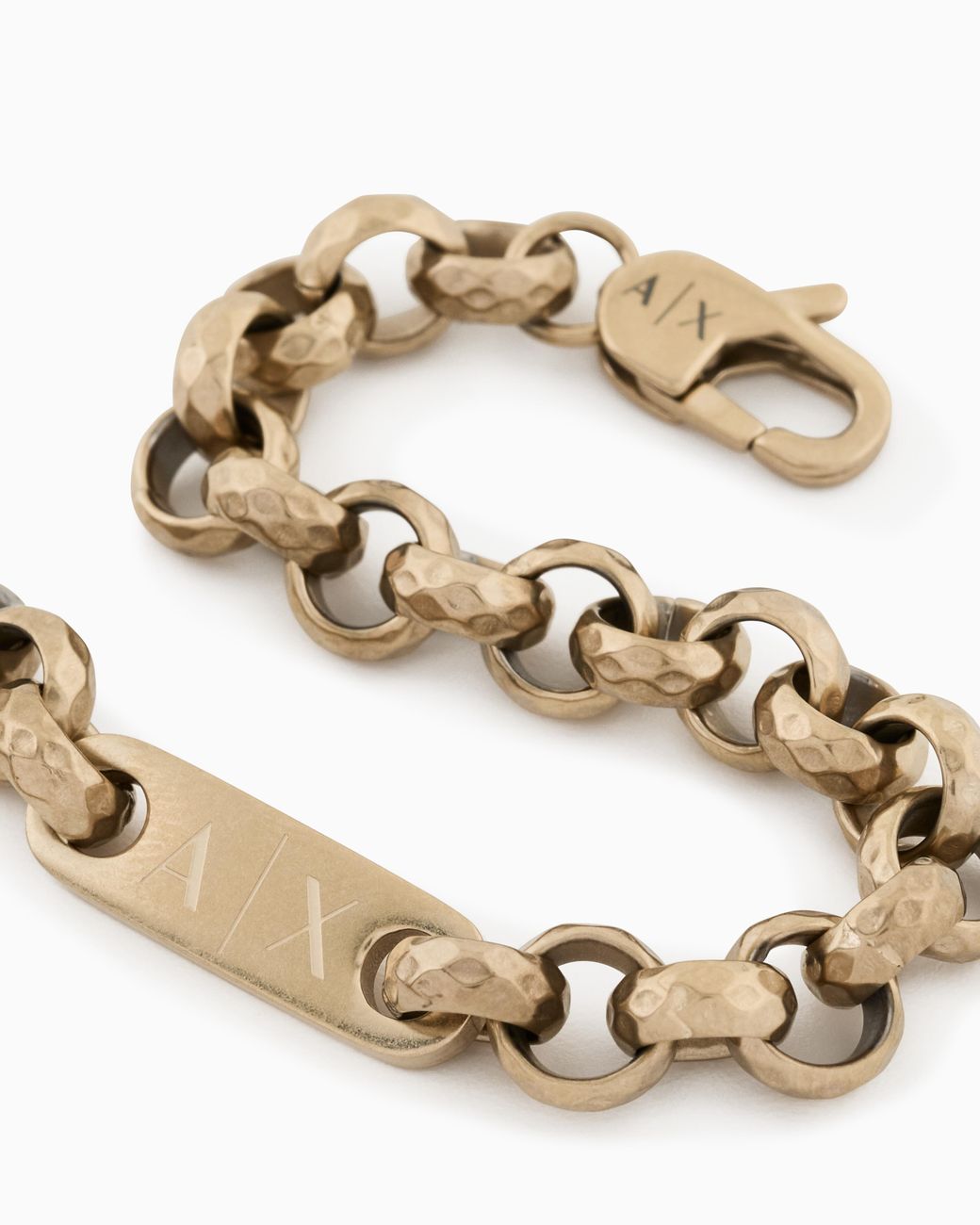 ARMANI EXCHANGE Metallic Stainless Steel Chain Bracelet for men