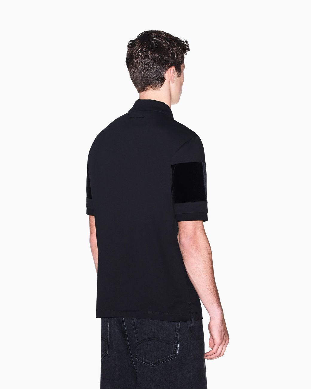 ARMANI EXCHANGE Black Regular Fit Polo Shirt for men