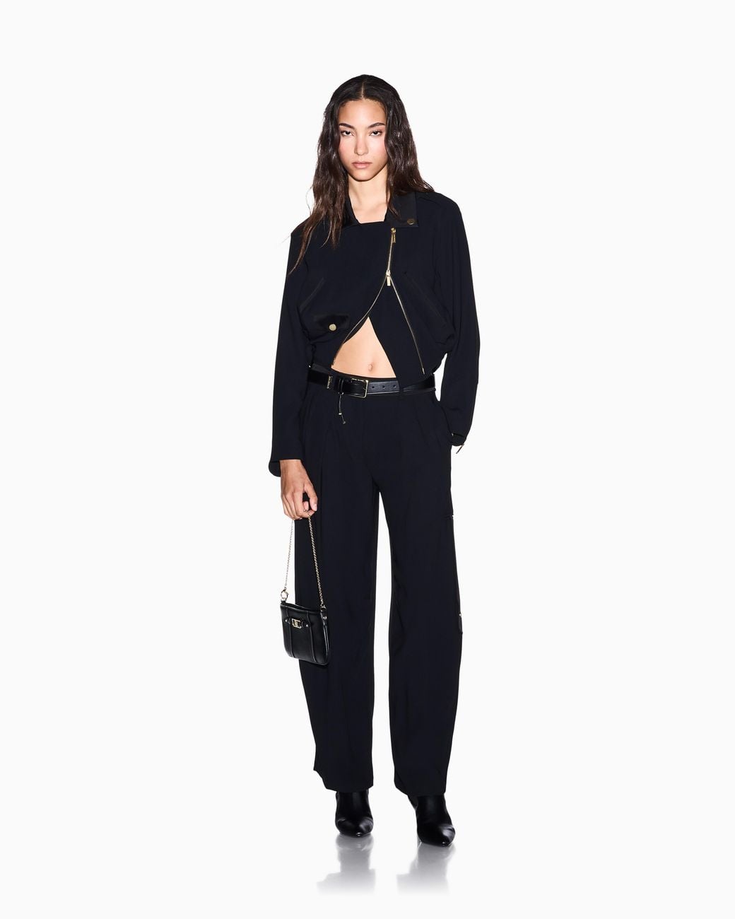 ARMANI EXCHANGE Blue Oversized Trousers With Viscose