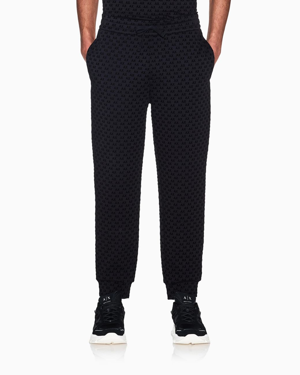 ARMANI EXCHANGE Blue Regular Fit Jersey Pants With Bonded Stretch for men