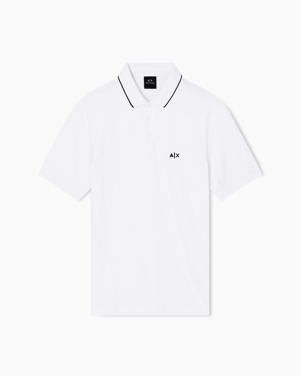 ARMANI EXCHANGE White Slim-Fit Stretch Cotton Jersey Polo Shirt Essential for men