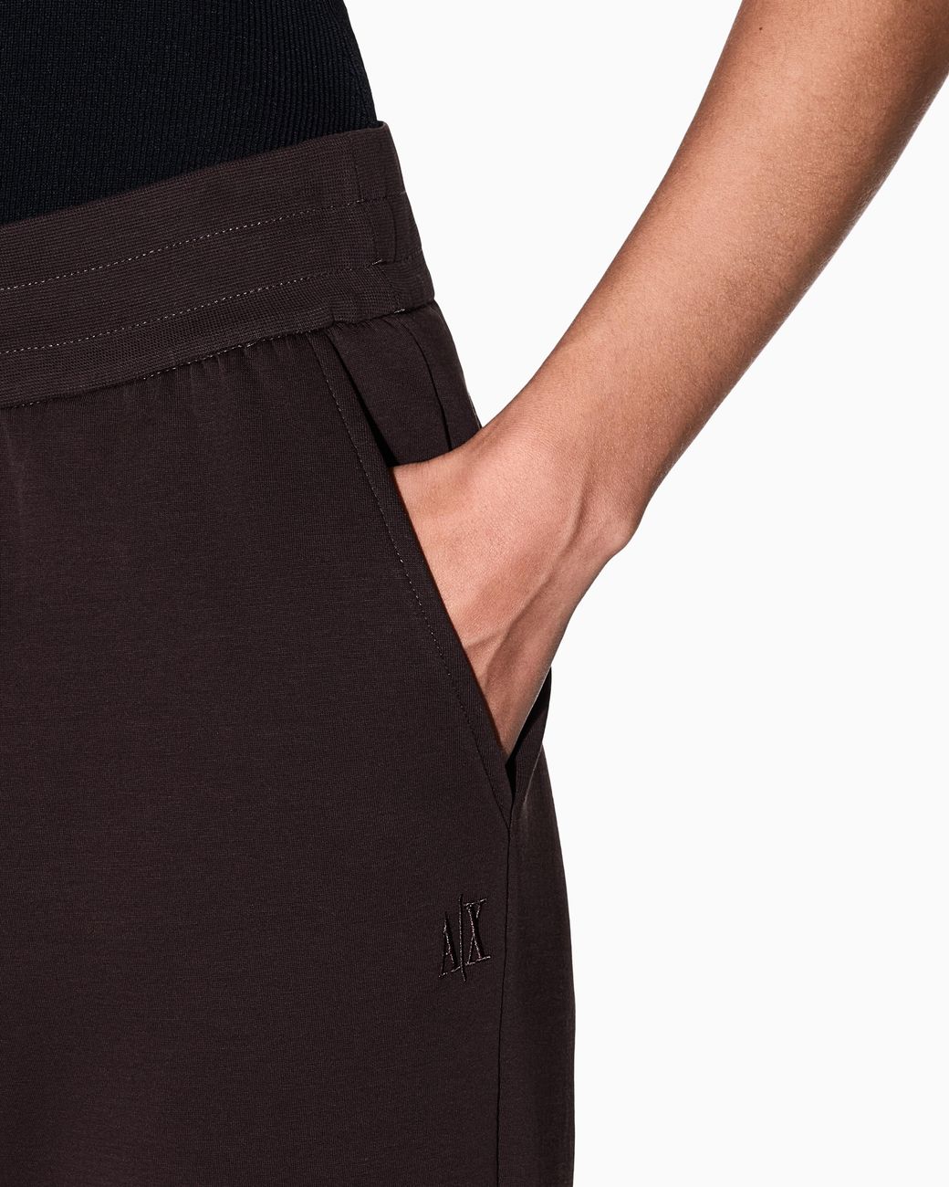 ARMANI EXCHANGE Purple Regular Fit Trousers Jersey Bonded Stretch Cotton