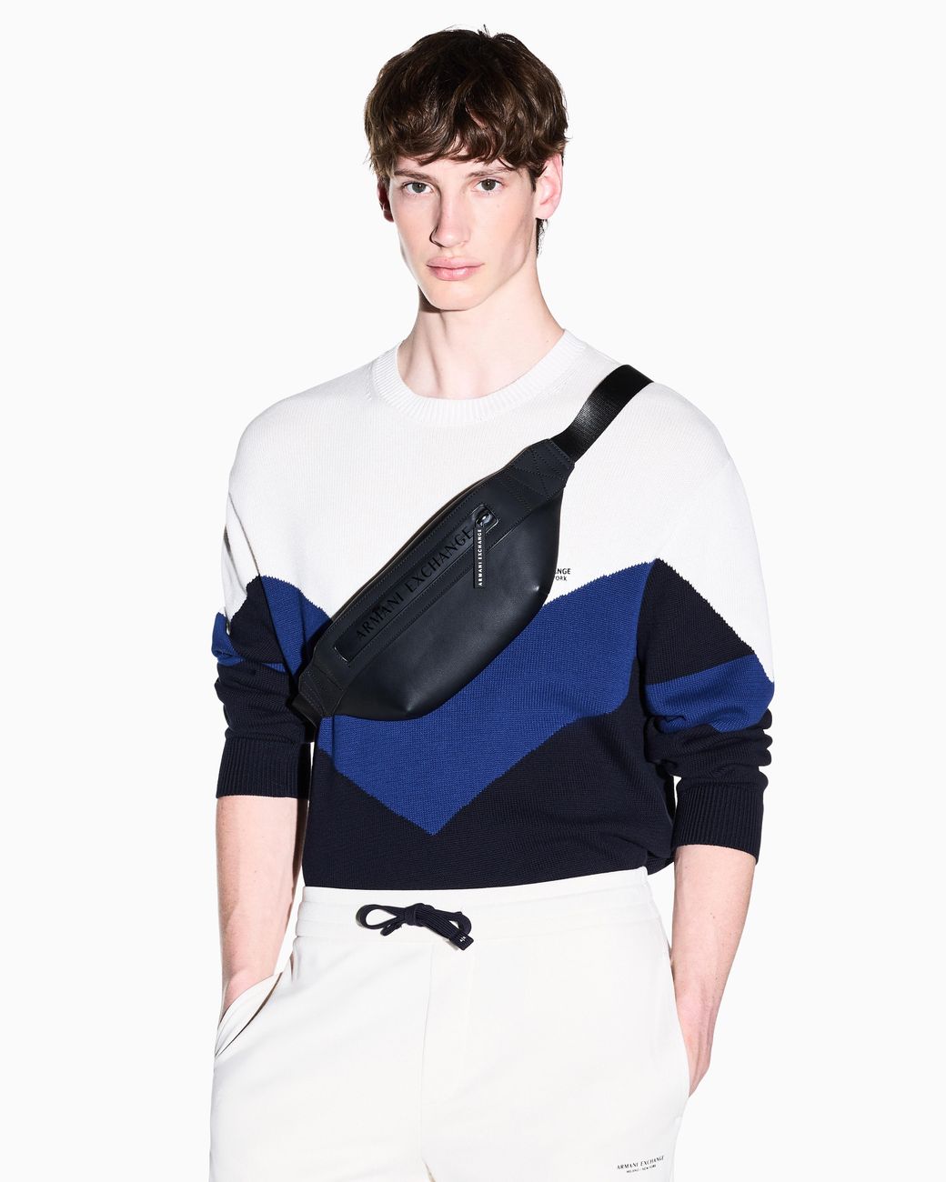 ARMANI EXCHANGE Black Waist Bag for men