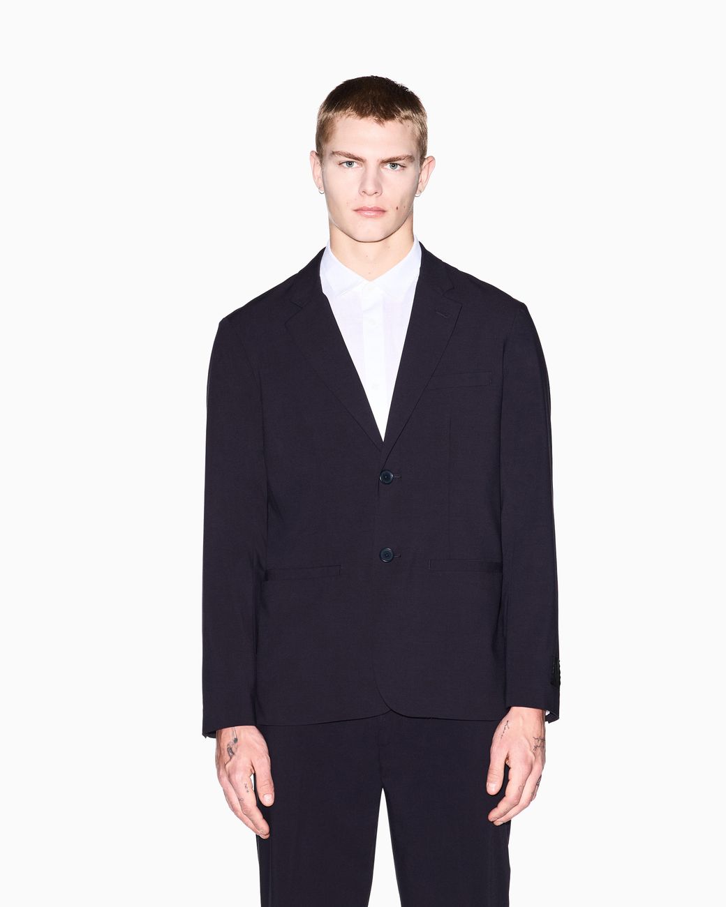 ARMANI EXCHANGE Blue Single Breasted Jacket for men