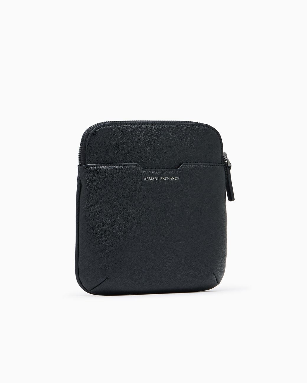 ARMANI EXCHANGE Black Textured Crossbody Bag With A Zipper And Adjustable Strap for men