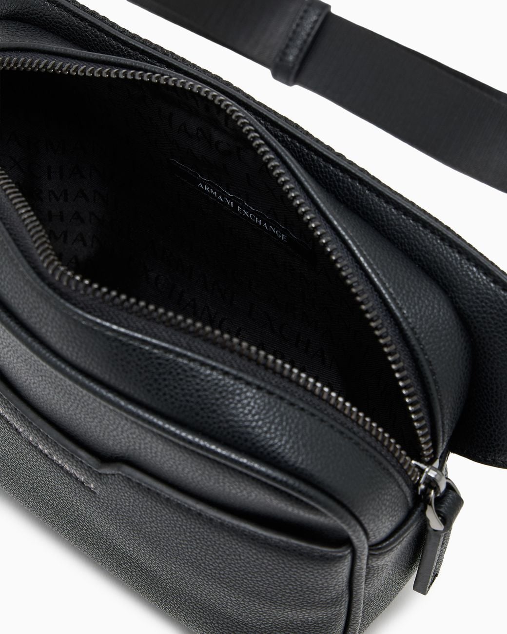 ARMANI EXCHANGE Black Waist Bag With Zipper Closure And Adjustable Strap for men