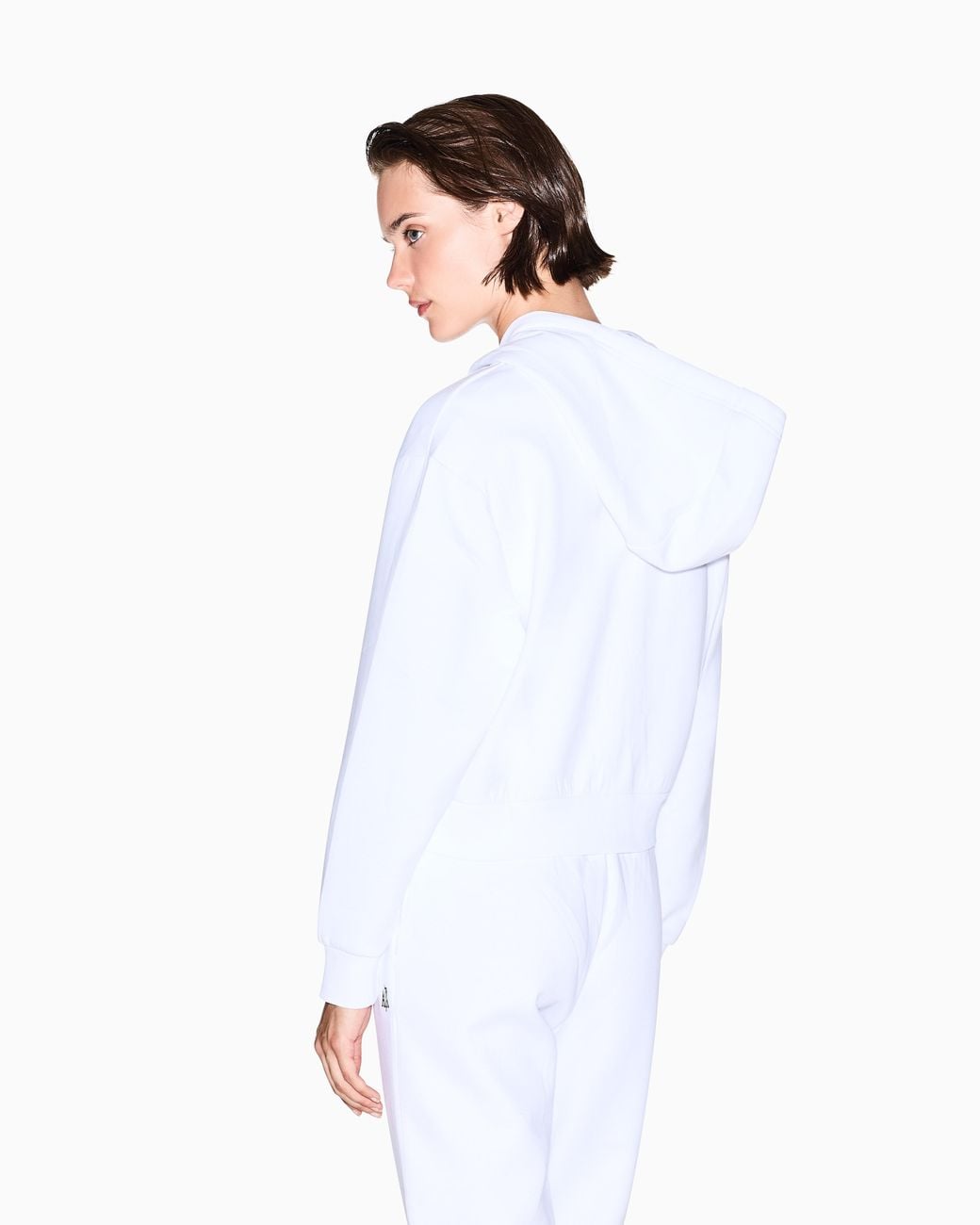ARMANI EXCHANGE White Full-Zip Hoodie Icon