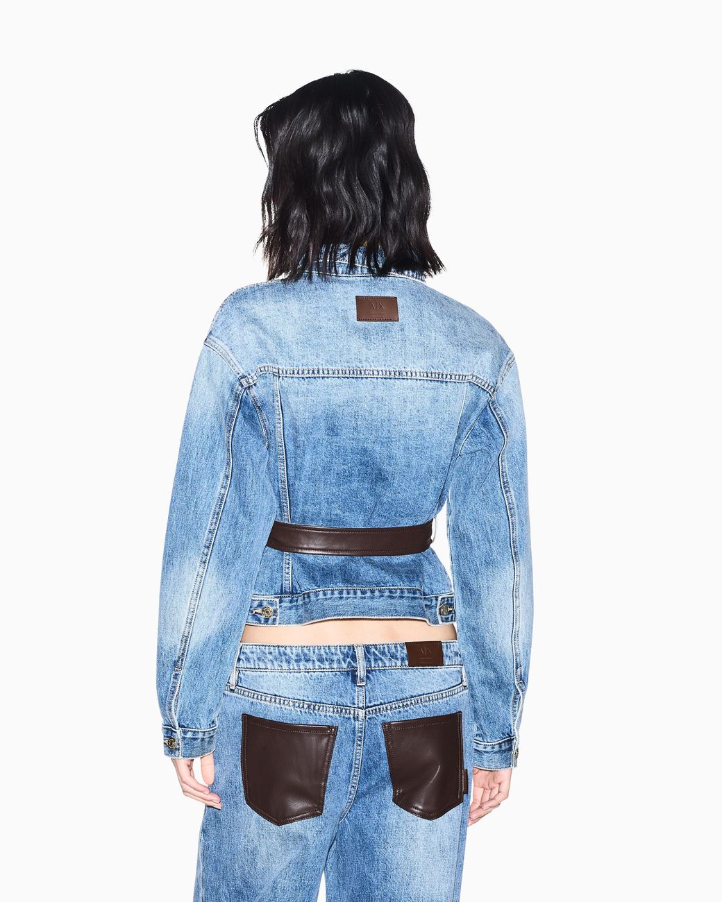 ARMANI EXCHANGE Blue Blouson Jacket Rigid Cotton Denim