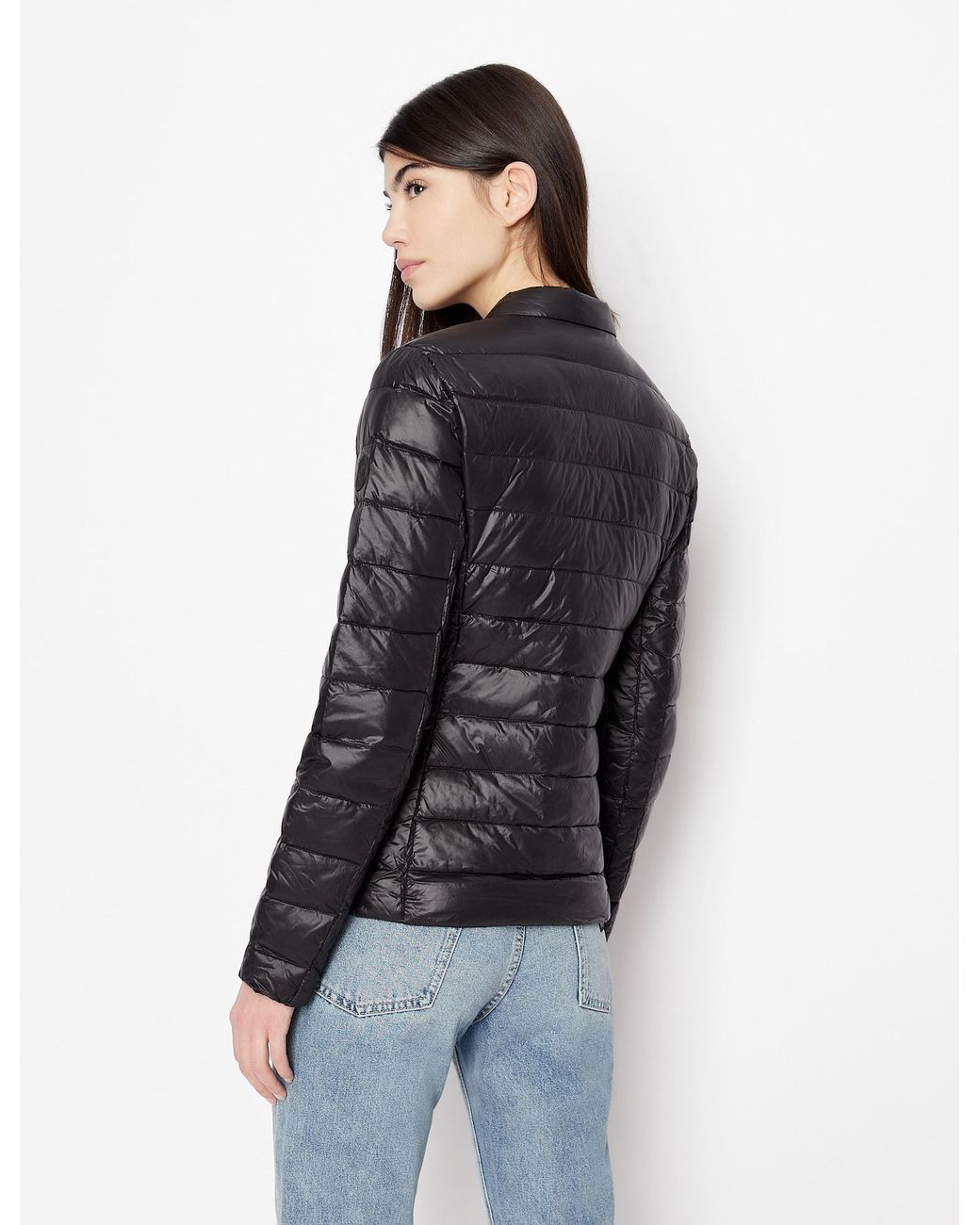 Armani Exchange Down Jacket With Ultra Light Padding in Black | Lyst