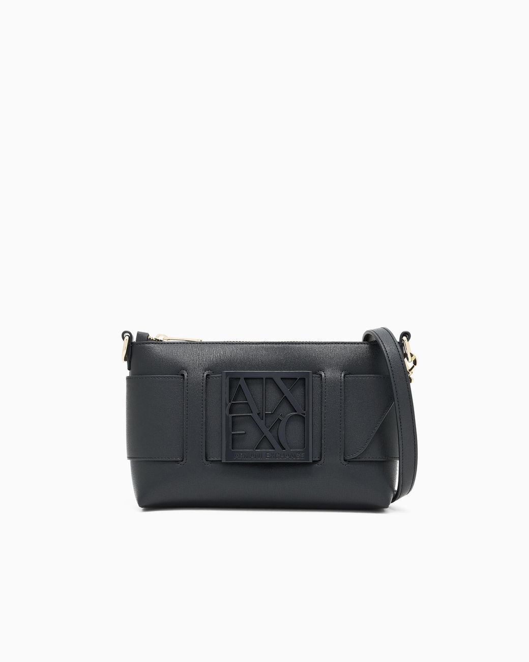ARMANI EXCHANGE Gray Logo Bag With Embossed Front And Adjustable Strap
