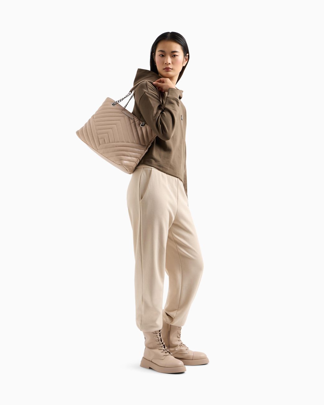 ARMANI EXCHANGE Natural Asv Organic Cotton Blend Hoodie