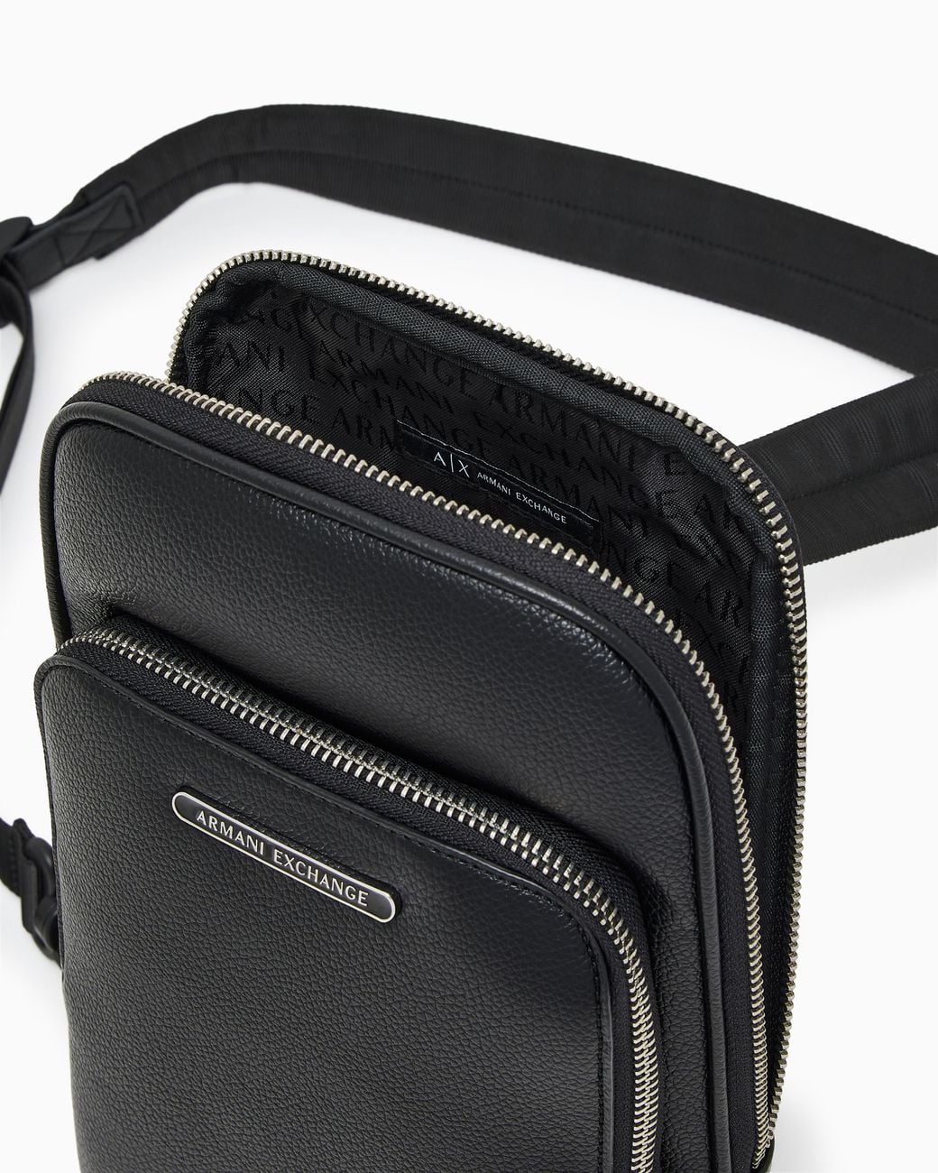 ARMANI EXCHANGE Blue Crossbody Bag With Textured Finish And Adjustable Strap for men