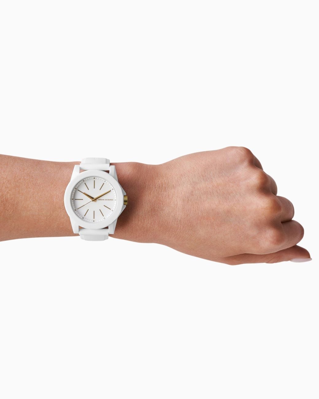 ARMANI EXCHANGE White Three-Hand Silicone Watch And Luggage Tag Gift Set