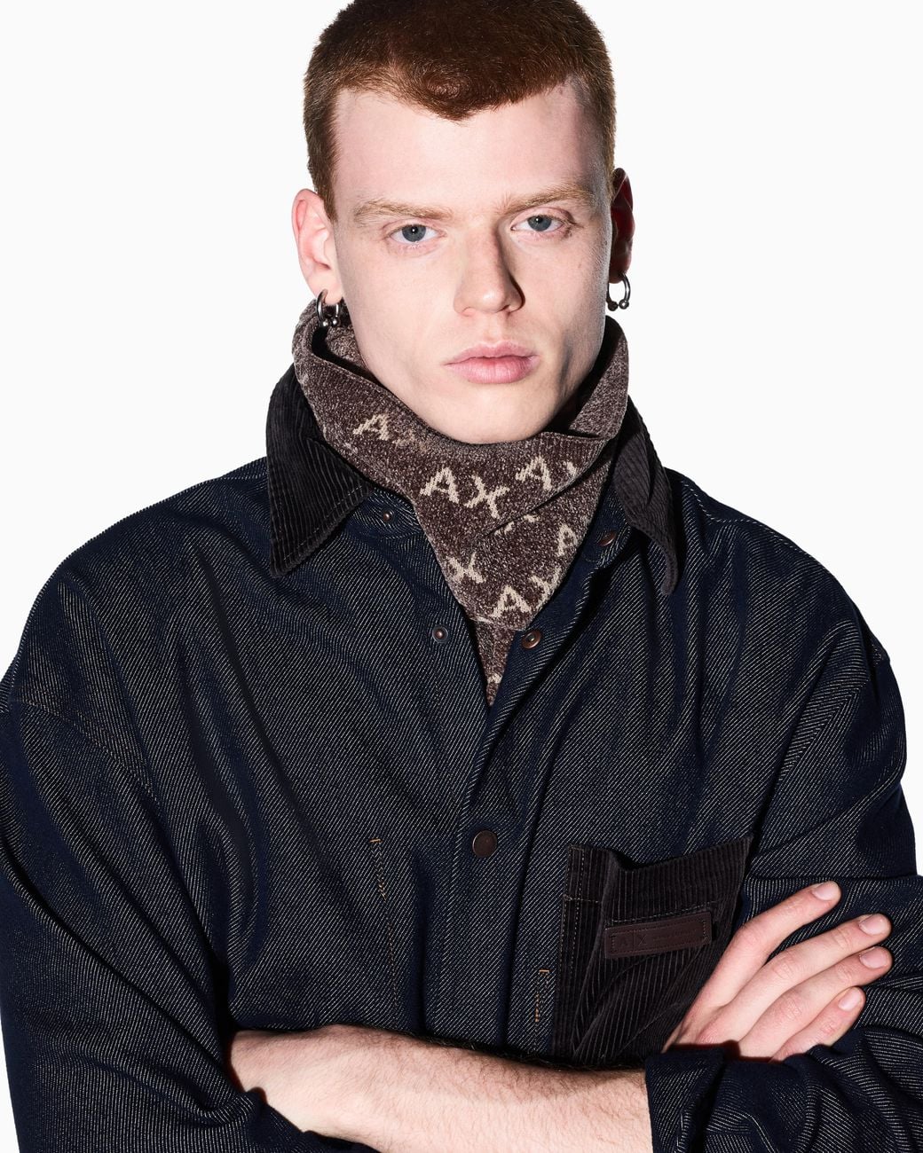ARMANI EXCHANGE Brown Scarf Knitted for men