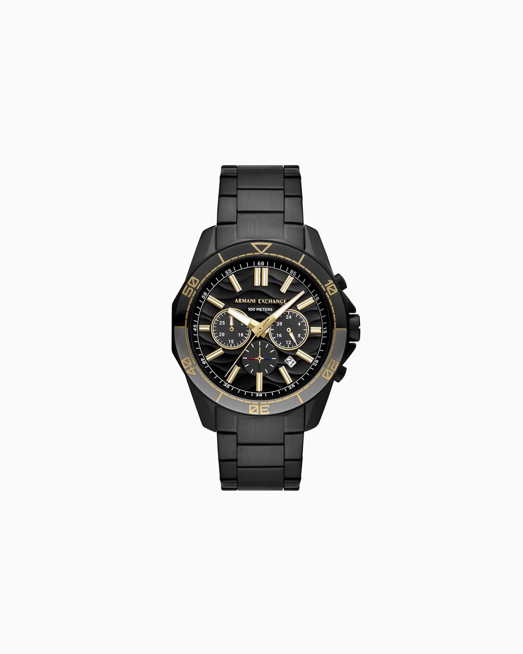 ARMANI EXCHANGE Black Multifunction Gunmetal Stainless Steel Watch for men