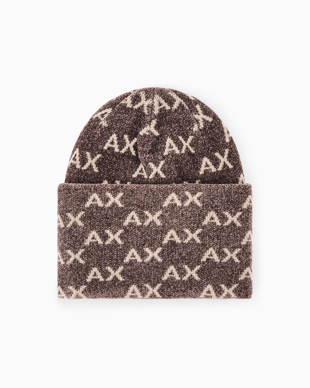 ARMANI EXCHANGE Brown Beanie Hat Viscose Blend for men
