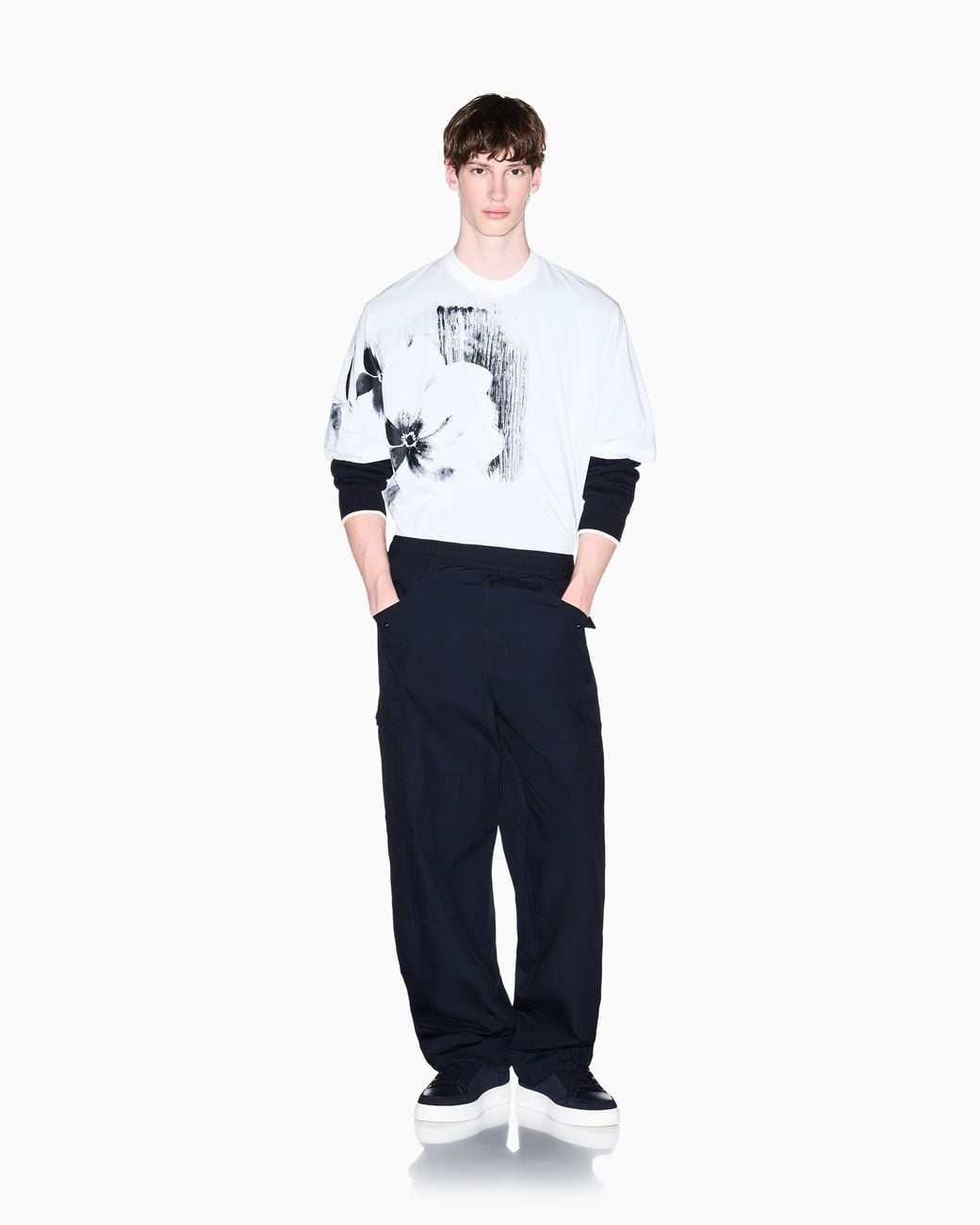 ARMANI EXCHANGE White Oversized Fit T-Shirt for men